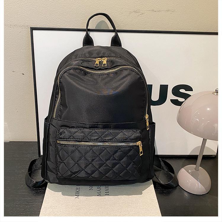 

Women s 22 new large-capacity fashion schoolbag travel leisure backpack чёрный