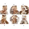 Furry Cartoon Capybara Hat with Scarf Gloves Set Thicken Furry Hat Oversized Headgear Hat for Winter Commute