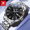 OLEVS Men Watches Trend Fashion Stainless Steel Original Automatic Mechanical Watch for Man Outdoor Casual Wear Waterproof Date