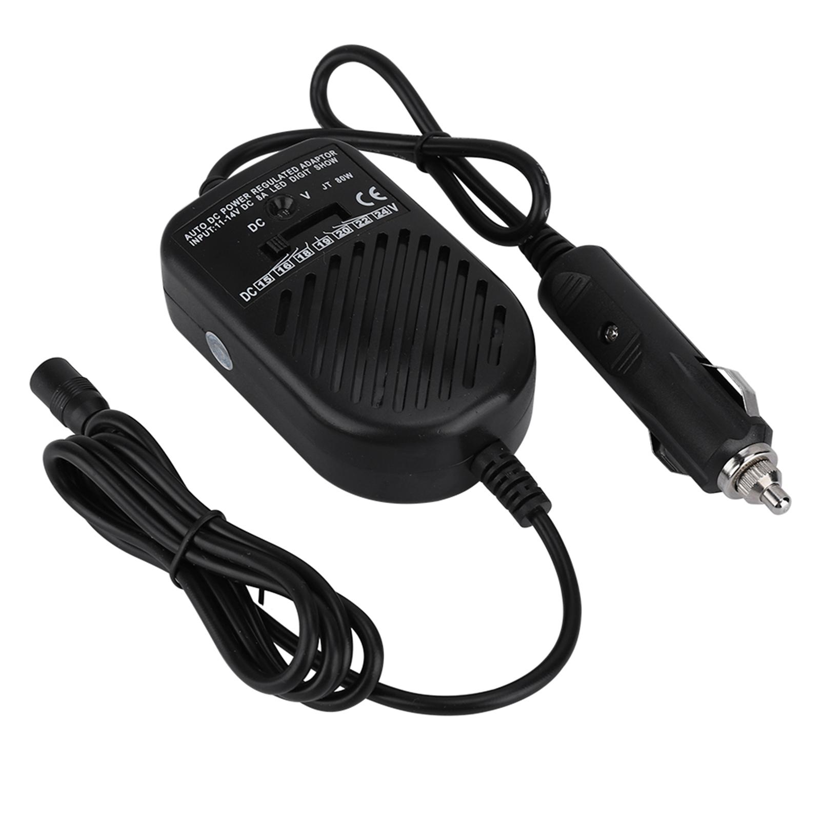 

Автомобильное зарядное устройство постоянного тока 80 Вт, комплект адаптеров питания 15‑24 В для ноутбука белый