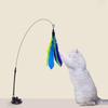 Plastic Sucker Wire Cat Teaser Stick With Suction Cup Cat Playing Teaser Wand Toy  Relieve Boredom