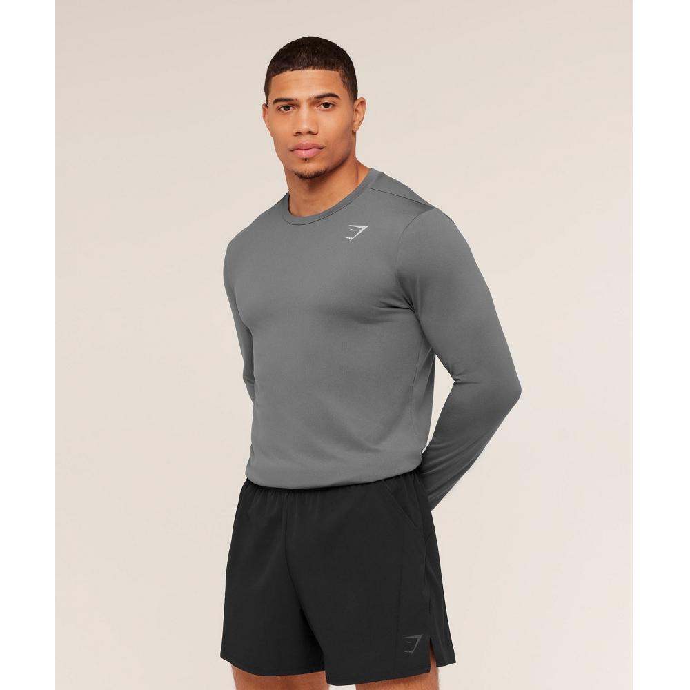 Gymshark Arrival Long Sleeve T shirT silhoueTTe Grey A2a1h Gbp4