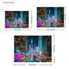 2D Times Square Neon Backdrop, City Night View Photography & Live Stream Banner