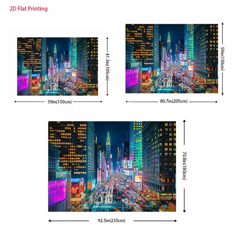 2D Times Square Neon Backdrop, City Night View Photography & Live Stream Banner