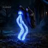 Festive Patio Lighted Displays Halloween Soul Harvester Solar Garden Stake Light, Animated Ghost Lantern with Reaper Yard Art Flowing LED Eyes,