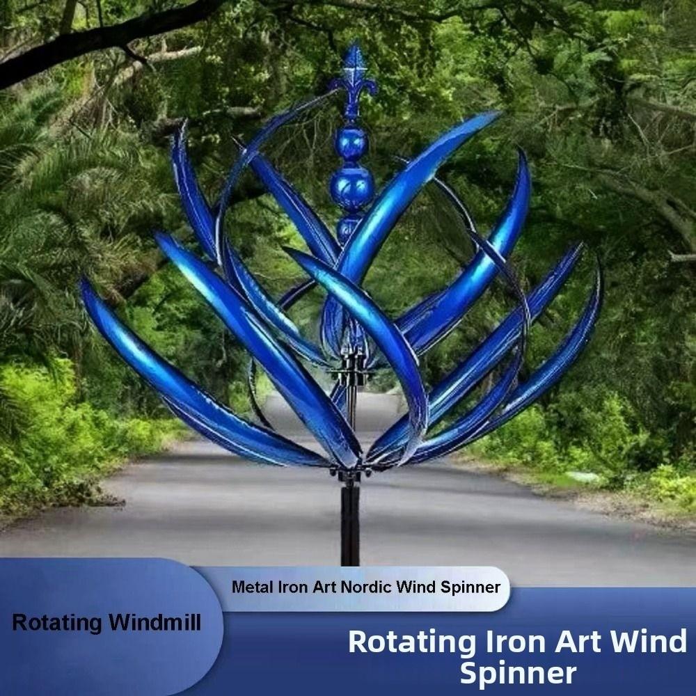 Eisenkunst Nordischer Rotator Eisen Einbetonierter Windmühlen Metall Garten Windrad Rotator