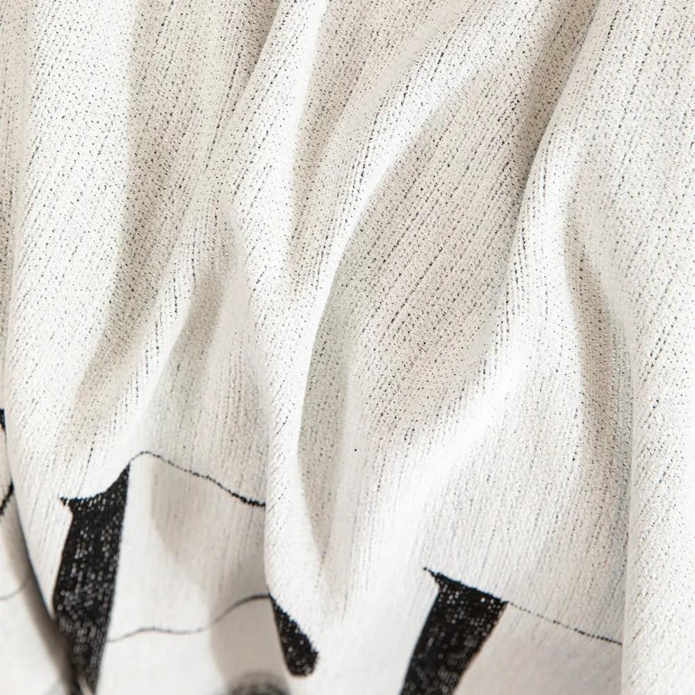 Knit Sofa Cover Sofa Towel Chenille Black White Couch Cover Pet Mat Living Room Sofa Slipcover Throw Blanket