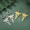 LIKGREAT Caduceus Angel Wing Drop Dangle Earrings for Women Stainless Steel Symbol of Medicine Pendant Nurse Day Jewelry Gift
