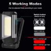1/2pcs COB Strong Light Flashlight Recharging LED Portable Strong Magnetic Auto Repair Work Light Multifunction Emergency Light