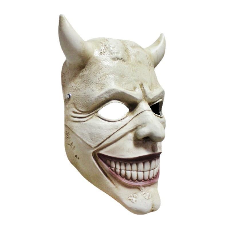 Halloweenská maska ​​s černým telefonem, pryskyřičná celoobličejová, černá, zábavná postavička, rekvizita pro kostýmní večírky