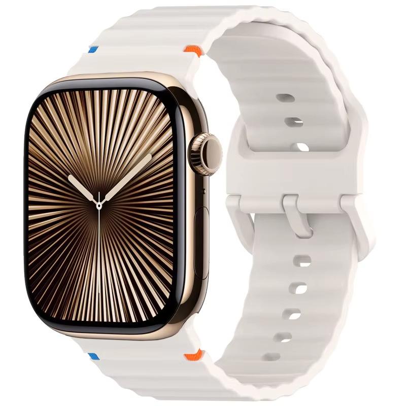 Renkli Noktalı Apple iWatch 11 Ultra Dalga Silikon Kayış