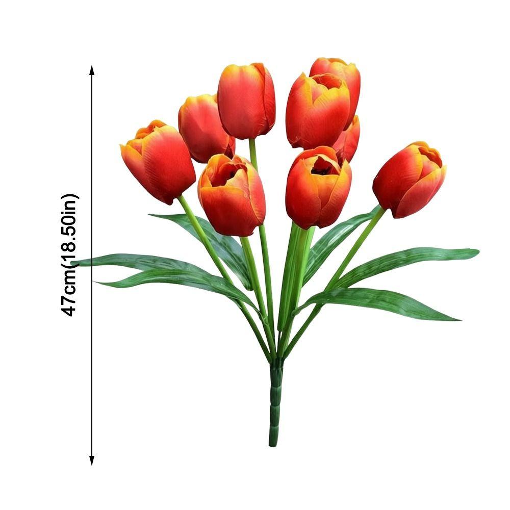 9 Heads Artificial Tulip Bouquet DIY Flower Floral Arrangement Flower Bouquet Realistic Artificial Flowers