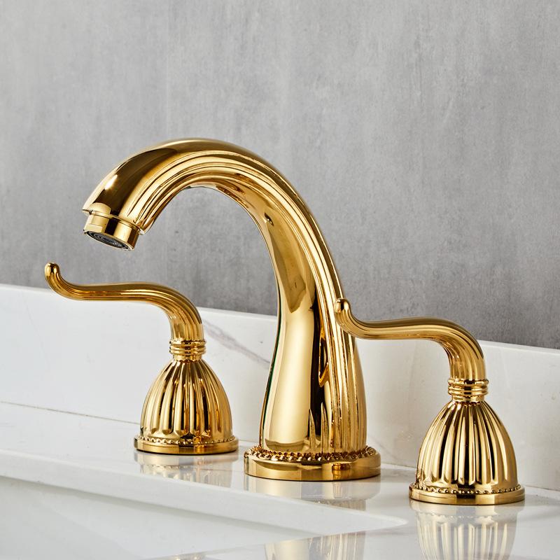Antique Brass Basin Faucets Classic Bathroom