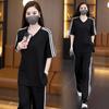 Women's Trendy Summer 2025 Casual Suit: Comfy Loose-Fit Short-Sleeve Top & Wide-Leg Pants Two-Piece Set
