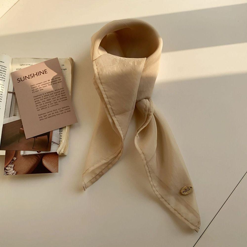 Solid Color Cotton Linen Scarves Thin Pure Color Silk Scarf All-match Square Handkerchief Female