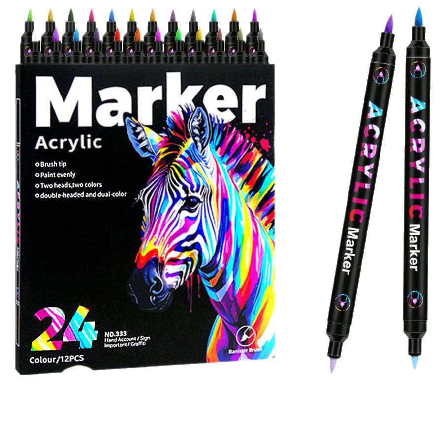 36-farbige wasserbasierte Marker mit doppelter Spitze für DIY und Kindergartenkunst.