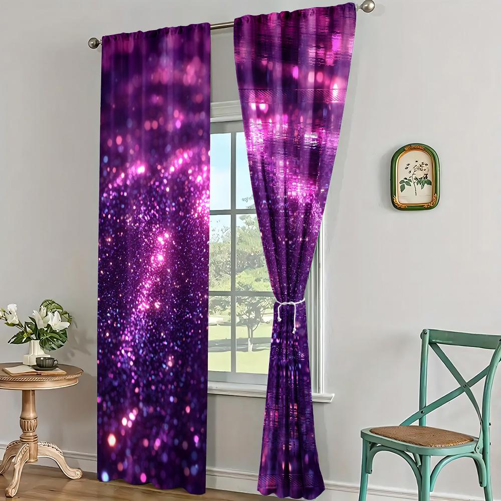 2pc,  Party Curtains Pink Abstract Star Machine Washable Polyester,Without Electricity Wall Decor Applies to Holiday Parties