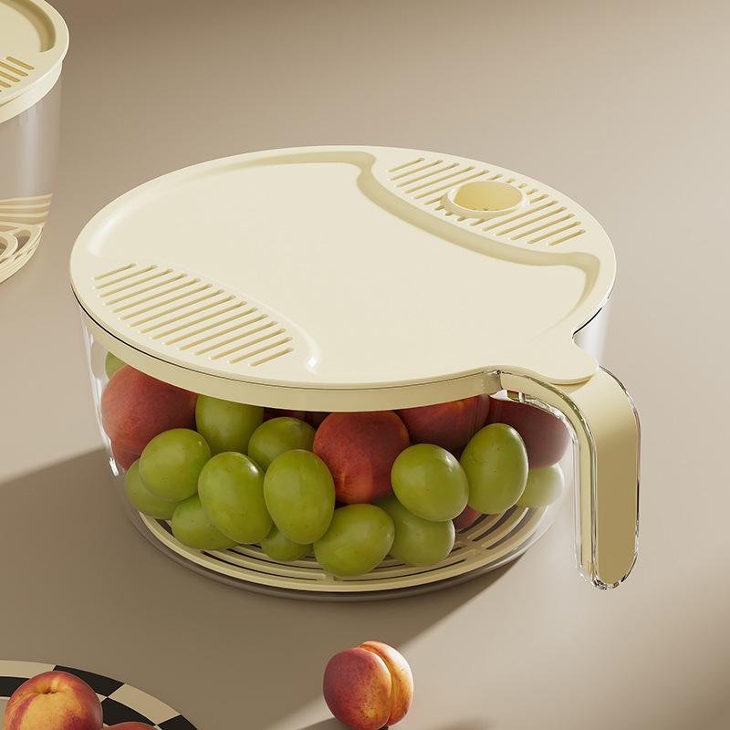 Colino Frutta Riso, Sicuro Plastica Lavaggio Riso Colino Ciotola Con Coperchio Drenante, Sciacquatore Con Manico Per Verdura Frutta Cereali Fagioli