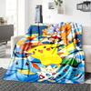 Pikachu Friends Adventure Flannel Blanket Super Soft Warm Cozy Blanket For Sofa Bed Office Travel Allseason Home Decor Gift