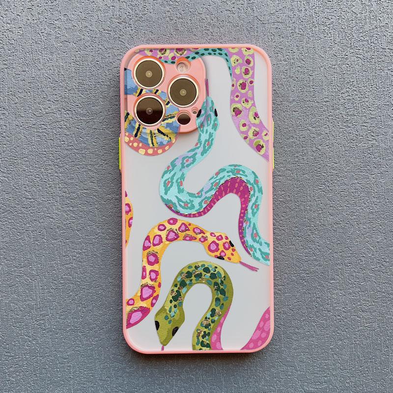Simple Adorable Hand-Drawn Various Animals Phone Case For iPhone 12 14 15 Pro Max Plus Mini 16 13 11 Pro Max XR XS X SE2 Covers