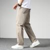 Pantalon pour homme, coupe droite, ample, multi-poches, couleur unie, taille moyenne, fin, décontracté, lisse, doux, respirant, été, automne