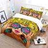 Retro Pop Art Woman with Glasses Bedding Set for Kids Luxury Gift 3pcs Digital Print Comforter Set Soft Comfortable Breathable
