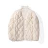 In-Stock Women's Lightweight V-Neck Cloud Down Jacket - White Duck Down, Stylish & Warm