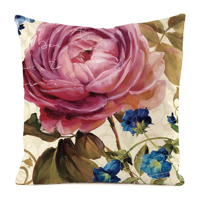 European Colorful Countryside Style Digital Printing Short Plush Pillow Covers For Car Sofa Office Cushion Cover Home Goods