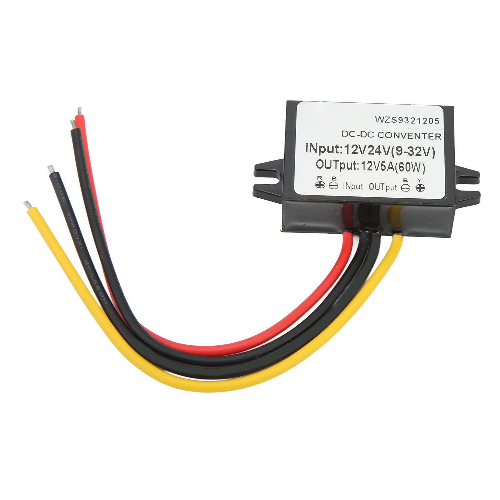 

DC DC 12V24V 9‑32V to 12V5A Регулятор напряжения Водонепроницаемый огнестойкий преобразователь напряжения