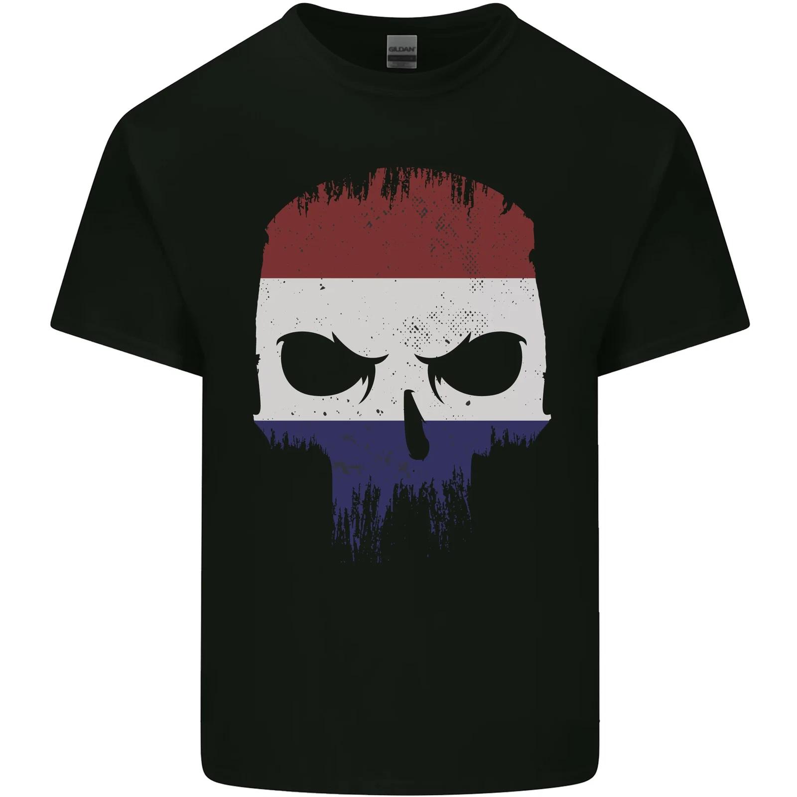 Dutch Skull Holland Gym Flag Biker Kids T-Shirt Childrens 3XL