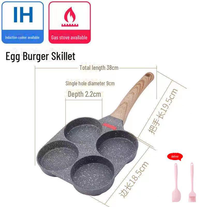 

Сковорода для омлета «три в одном» с антипригарным покрытием: Идеально подходит для яиц, гамбургеров, завтраков и стейков.