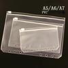 10PCS PVC Binder Pocket Cash Envelopes A5 A6 A7 Zipper Folders Pouches Money Organizer Budget Document Filing Loose Leaf Inserts
