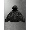Oversized Hooded Sweatshirt With Skull Print Streetwear Unisex Loose Fit Casual Top