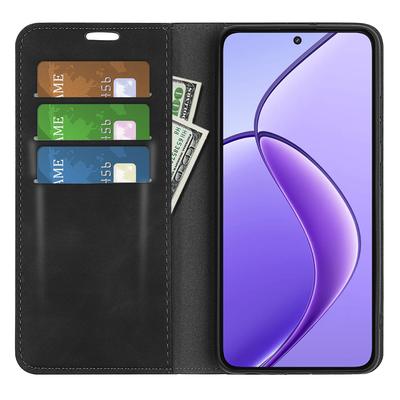 For Realme 12 5G Case Drop-resistant PU Leather Wallet Skin Touch Phone Shell