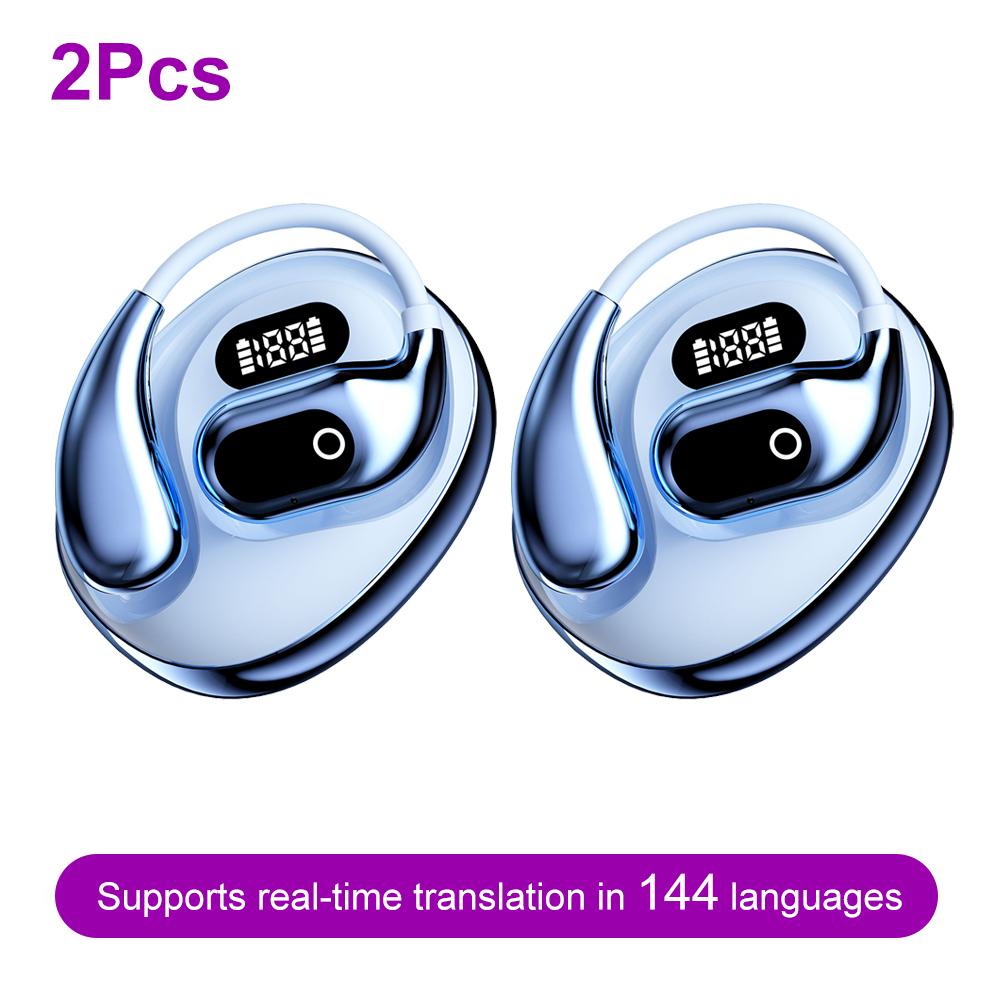 144-Language AI Translator Headphones Bluetooth 5.3 Wireless Two-Way Real-Time Translation For Business Global Travelers Earbuds