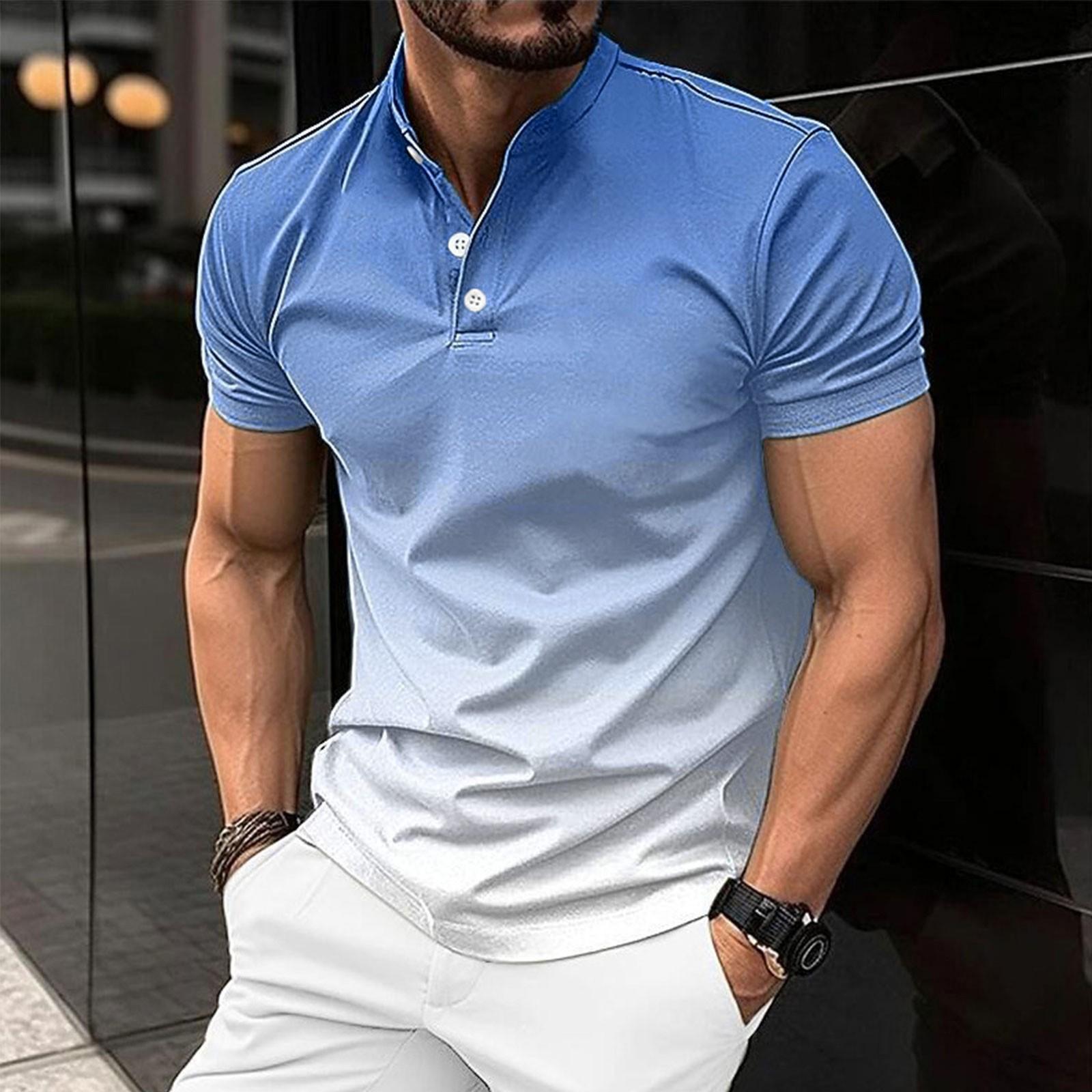 

Летняя мужская рубашка на пуговицах с круглым вырезом и короткими рукавами, однотонный повседневный топ XXL