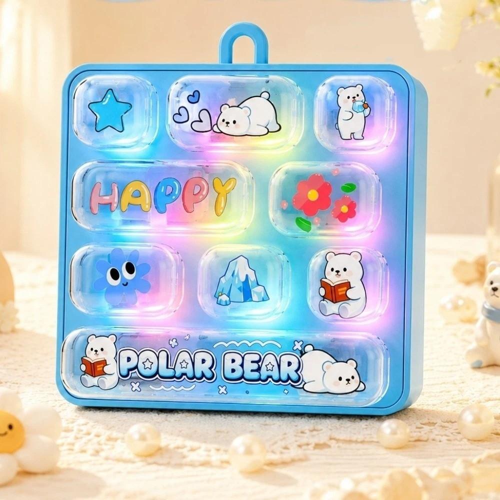 Animal Mechanical Fidget Keyboard Light-Up Fingertip Button Key Ring  Desktop Decor