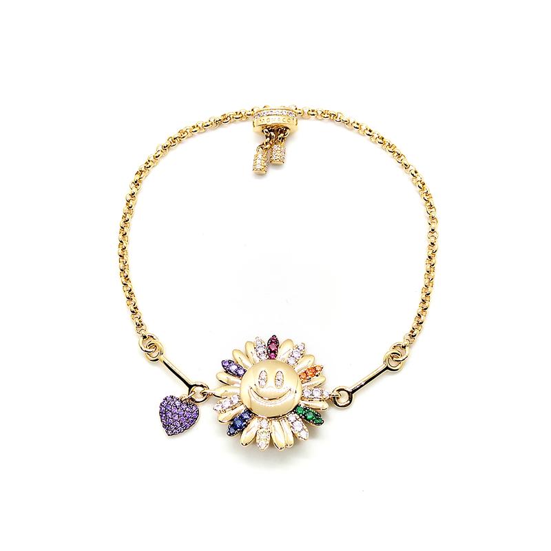 APM Monaco Rainbow Daisy Light Luxury 925 Silver Bracelet Women s AB4367MY серебряный
