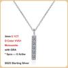 Real 0.1CT 3 mm Full Moissanite hänge halsband för kvinnor S925 Sterling Silver Diamond Neck Chain Halsband Fina smycken