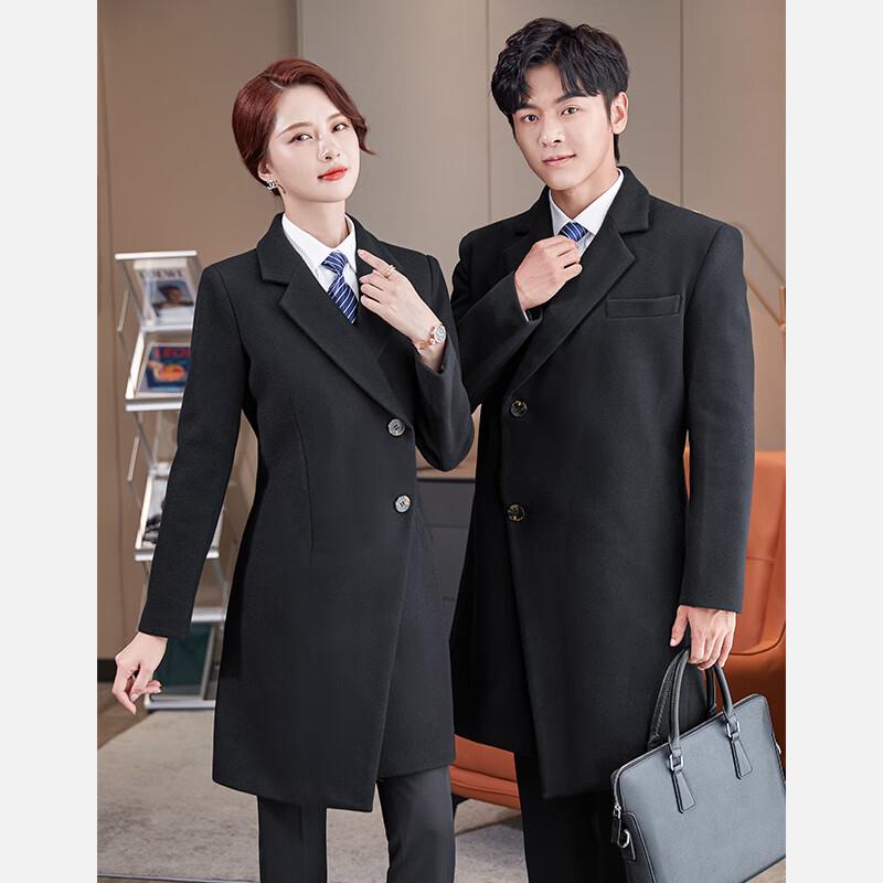 Teluoman Professional Unisex Winter Wool Blend Business Coat