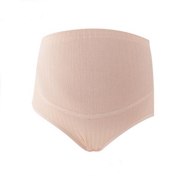 

Осенне-зимнее регулируемое нижнее белье для беременных с высокой талией из чистого хлопка, нижнее белье для подтяжки живота, большие размеры, нижнее белье для беременных L розовый