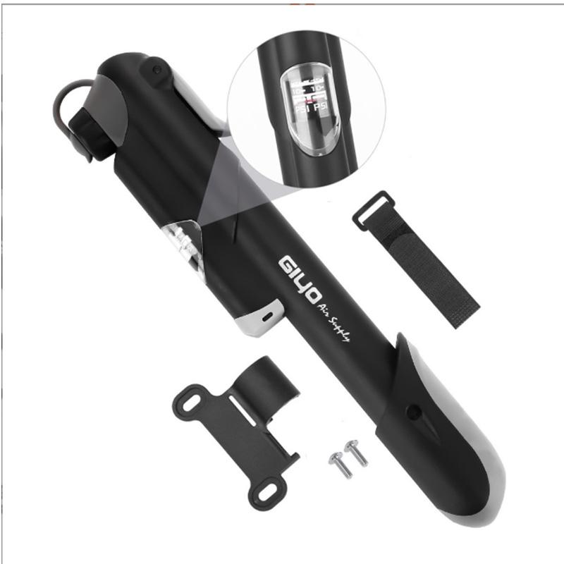 Mini Bike Hand Pump 120PSI With Pressure Gauge, Portable Inflator For MTB Road Bike Ball Toy Tire, Fits Presta & Schrader Valve