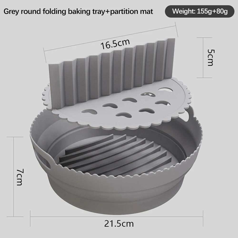 Round Reusable Foldable Bpa Free Airfryer Baking Molds NEW Air Fryer Silicone Pot Basket Plate Cooking Air Fryer Accessories