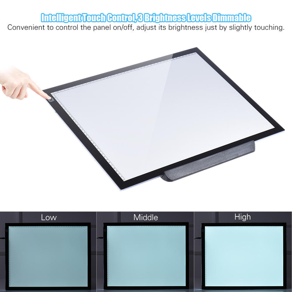 A3 47 * 37cm 23.5 Inch LED Artist Stencil Board Tattoo Drawing Tracing Table Display Light Box Pad Intelligent Touch