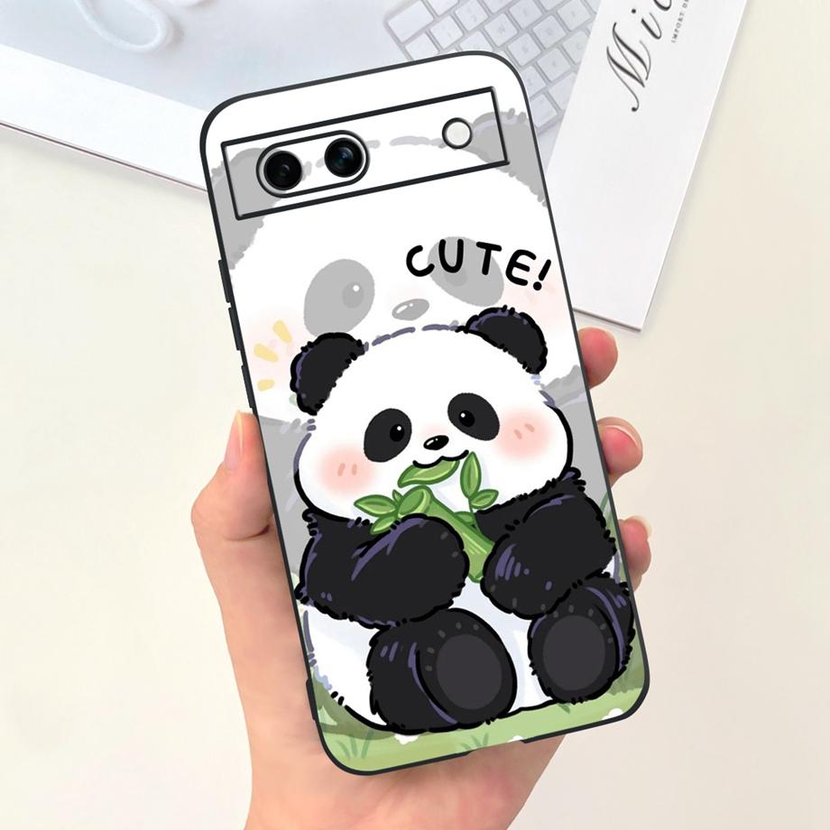 For Google Pixel 8A 6 6A 7 Case Luxury Black Soft Silicone TPU Bumper Phone Cover for Google 6a Pixel8a Capa