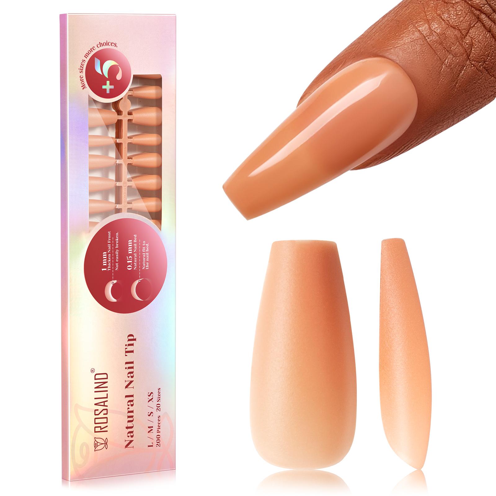 

ROSALIND 200 шт. полигель для ногтей, быстрое создание модели, типсы, акриловые накладные ногти с полным покрытием, для удлинения пальцев, дизайн ногтей