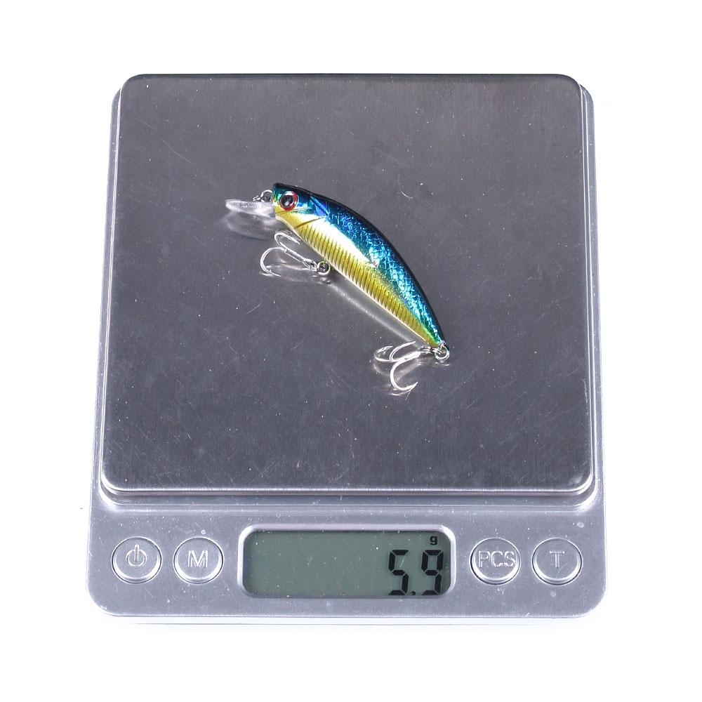 Fishing Wobbler Hengjia 1pcs 6cm 6g Sinking Diving Minnow Crankbait Lure Artificial Hard Bait with Sharp Treble Hook