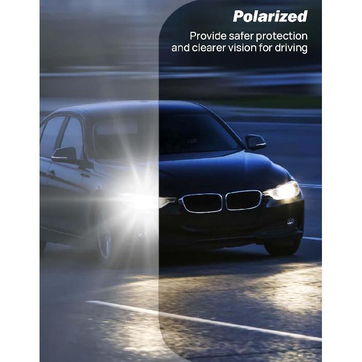 JOYTUTUS Polarized Sun Visor Extender For Car, Upgraded Adjustable Car Sun Visor Extension Sun Blocker UV400, Anti-Glare Stray Light UV Rays