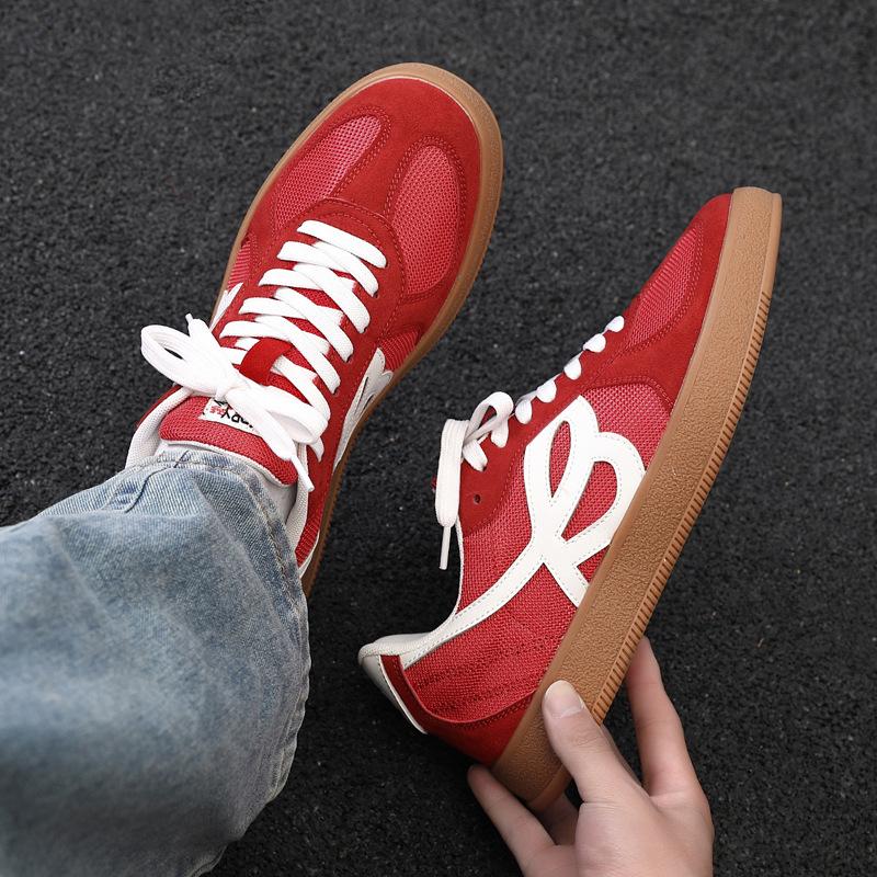 Retro Angola Red Platform Heightening German Training Shoes Men's 2025 Spring and Summer New Casual Board Shoes Sports Forrest Gump Shoes