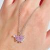 Bling White Zircon Bracelet Necklaces for Women Heart-Shaped Pink Crystal Pendant Necklace Women's Jewelry Set Exquisite Gifts